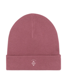Shine On Rib Beanie (White/Hibiscus)