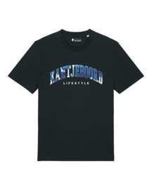 Kantjeboord 'Lifestyle University' Medium Fit T-Shirt - Black/Azur Elite