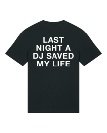 Kantjeboord Lifestyle 'Last Night A DJ Saved My Life' Medium Fit T-shirt - Black/White