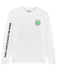 Take A Bite Taste The Worm Long Sleeve T-shirt (White)