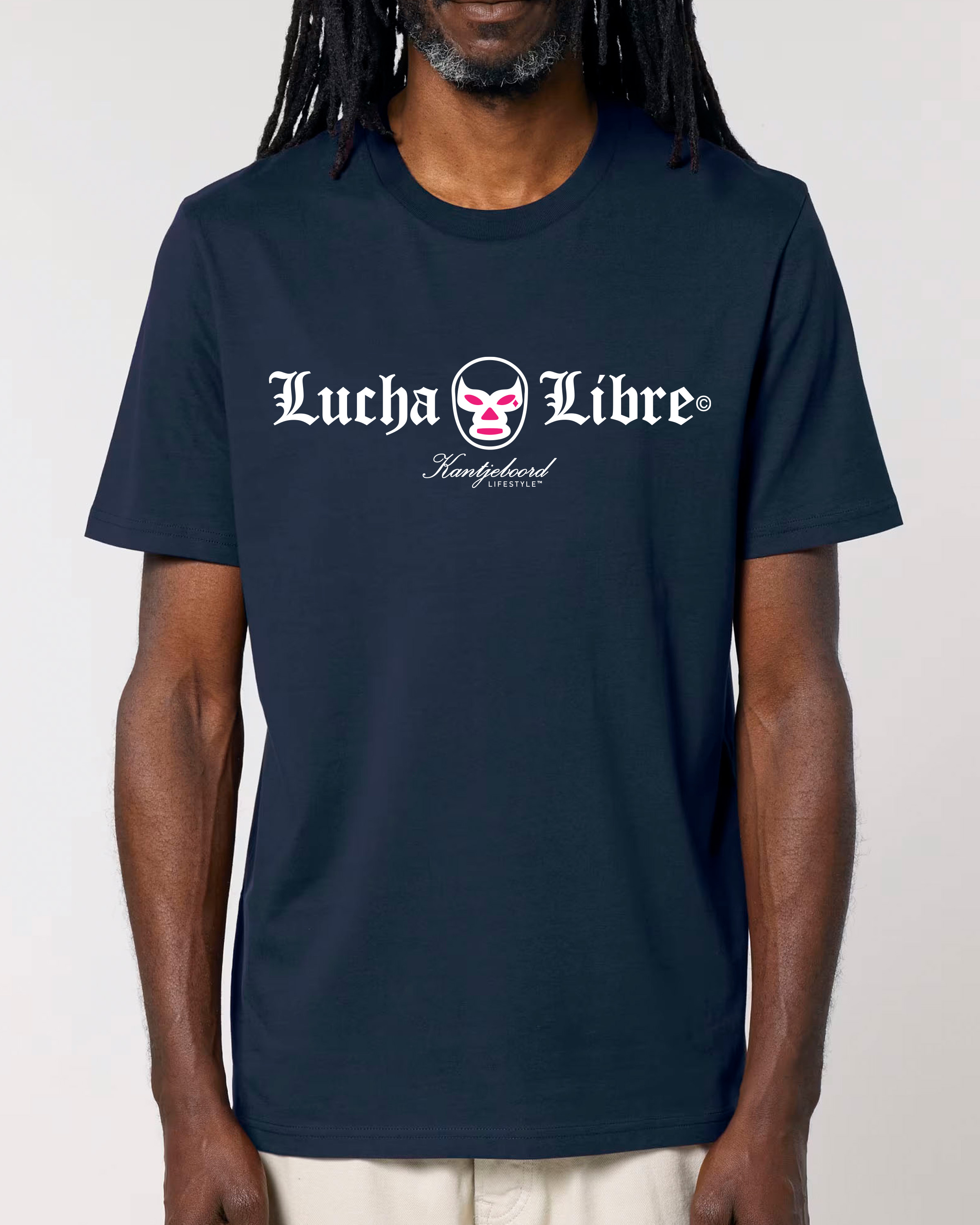 Lucha Libre Medium Fit T-shirt (White/Magenta/Navy)