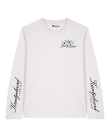 Kantjeboord Lifestyle 'High Roller Club' Medium Fit Long Sleeve T-shirt - Cool Heather Grey/Turquoise