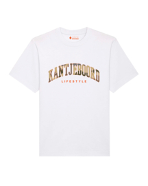 Kantjeboord 'Lifestyle University' Heavyweight Oversized T-Shirt - White/Signal Red Elite