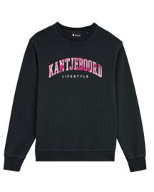 Kantjeboord 'Lifestyle University' Medium Fit Sweater - Black/Blossom Elite
