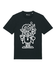 MrMonk Snuggles Medium Fit T-shirt (White/Black)