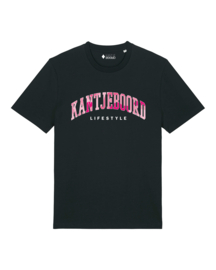 Kantjeboord 'Lifestyle University' Medium Fit T-Shirt - Black/Blossom Elite