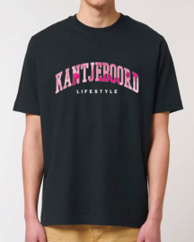 Kantjeboord 'Lifestyle University' Heavyweight Oversized T-Shirt - Black/Blossom Elite