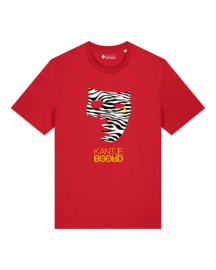 Kantjeboord Lifestyle ‘Zebra Mask’ Medium Fit T-Shirt - Red/Yellow Accent