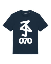 070 Stork Medium Fit T-shirt (White/Navy)