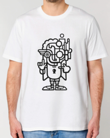 MrMonk Snuggles Medium Fit T-shirt (White/Black)