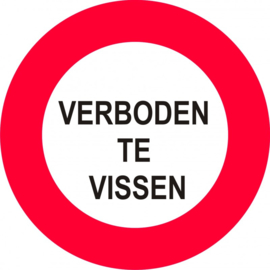 Kunststof bord - Verboden te vissen