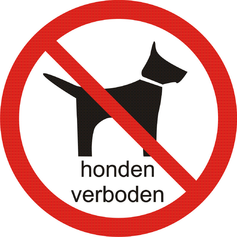 parallel Rekwisieten James Dyson Kunststof bord - Honden verboden | Kunststof Bordjes. | DIEREN STICKER  WINKEL