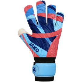 JAKO Keeperhandschoen River Supersoft RC hemelsblauw/koraal/navy (2583/436) (NIEUW)