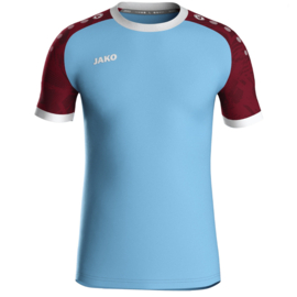 JAKO Shirt Iconic KM zachtblauw/wijnrood (4224/457)