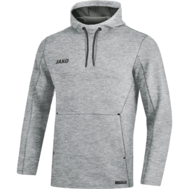 JAKO Sweater met kap Premium Basics grijs gemeleerd 6729/40
