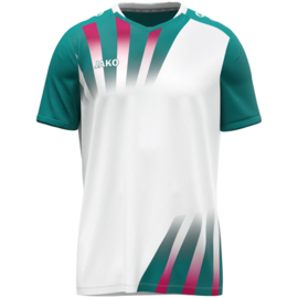 JAKO Shirt Vintage KM wit/turkoois (4245/038) (NIEUW)