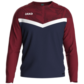 JAKO Sweater Iconic marine/chilirood (8824/901) - LEVERBAAR VANAF APRIL
