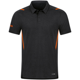 JAKO Polo Challenge zwart gemêleerd/fluo oranje (6321/506) - SALE