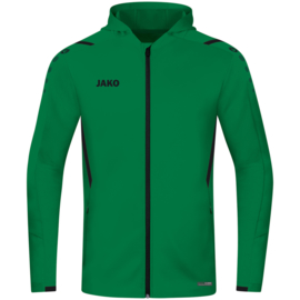 JAKO Veste d'entraînement Challenge avec capuchon vert sport/noir (6821/201)