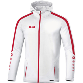 JAKO Jas met kap Power wit/rood (6823/004)