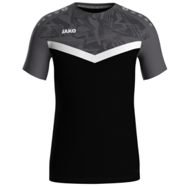 JAKO T-shirt Iconic zwart/antraciet (6124/801) - LEVERBAAR VANAF APRIL 