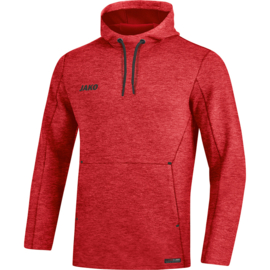 JAKO Sweater met kap Premium Basics rood gemeleerd (6729/01)