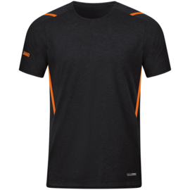 JAKO T-shirt Challenge zwart gemêleerd/fluo oranje (6121/506) - SALE