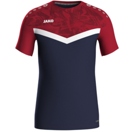 JAKO T-shirt Iconic marine/chilirood (6124/901) - LEVERBAAR VANAF APRIL 