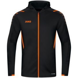 JAKO Jas met kap Challenge zwart/fluo oranje (6821/807)