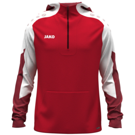 JAKO Sweater met kap Dynamic rood/wit/donkerrood (6770/114) (NIEUW)