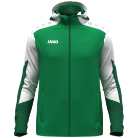 JAKO Jas met kap Dynamic groen/wit/donkergroen (6870/204) (NIEUW)