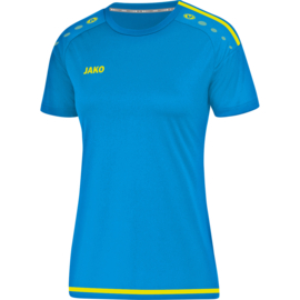 JAKO T-shirt Striker 2.0 KM dames JAKO blauw/fluogeel (4219D/89) (SALE)