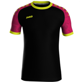 JAKO Shirt Iconic KM zwart/pink/fluogeel (4224/805)