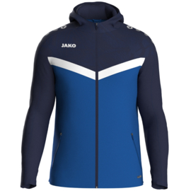 JAKO Jas met kap Iconic royal/marine (6824/403)