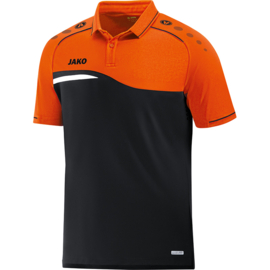 JAKO Polo Competition 2.0 zwart/fluo oranje (6318/19) (SALE)