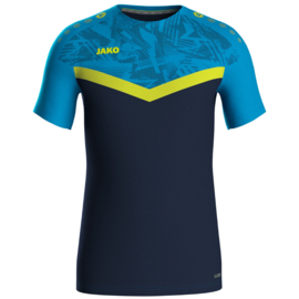 JAKO T-shirt Iconic marine JAKO-blauw/fluogeel (6124/914) - LEVERBAAR VANAF APRIL 
