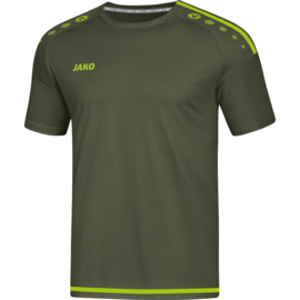 JAKO Shirt Striker 2.0 KM kaki/fluogroen (4219/28) - RONDE PRIJS
