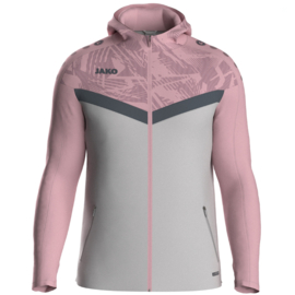 JAKO Jas met kap Iconic zachtgrijs/antiek roze/anthra light (6824/851)