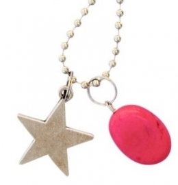 Pink star necklace