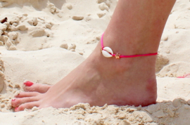 Hot pink & rosé anklet