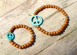 Cognac & turquoise peace kids