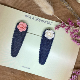 Set haarspeldjes meisje - denim rose