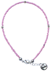 Pink & silver anklet