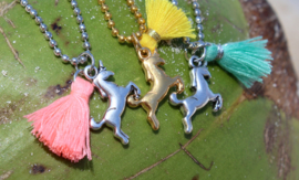 Unicorn ketting mint/zilver