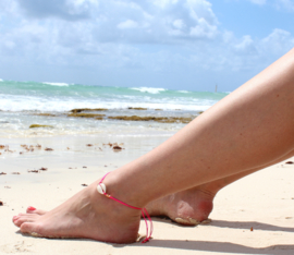 Hot pink & rosé anklet