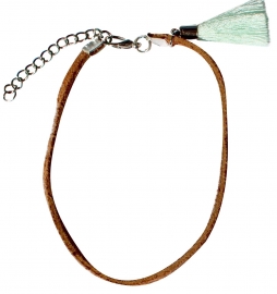 Mint brown leather anklet