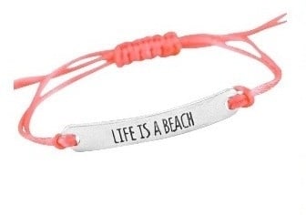Life is a beach - coral/silver