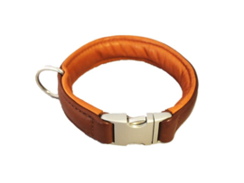 Halsband Leer Cognac - Whisky  Halsomvang 36 cm