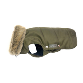 Parka met bontkraag olijf  Maat 44 cm