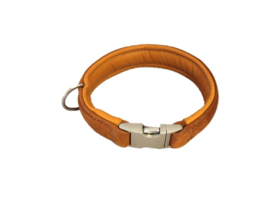 Halsband Buffelleer Cognac - Lichtbruin  Halsomvang 37 cm